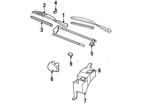 1995 Oldsmobile 98 Wiper & Washer Components Diagram
