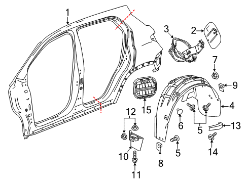2016 Buick Envision Quarter Panel & Components Diagram