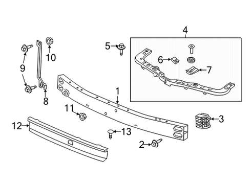 2022 GMC Terrain Bumper & Components - Front Diagram