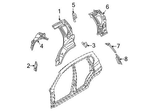 2005 Chevy Aveo Rear Reinforcement Diagram for 96533730
