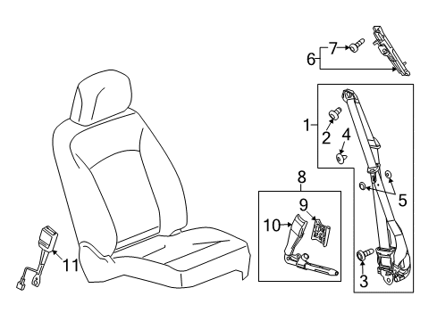 2014 Cadillac XTS Seat Belt Diagram