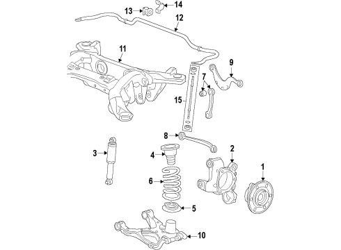 2011 Buick Enclave Rear Suspension, Lower Control Arm, Upper Control Arm, Stabilizer Bar, Suspension Components Diagram