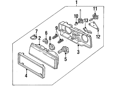 1988 Chevy Celebrity Headlamps Diagram