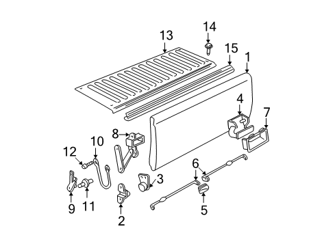 1997 GMC C1500 Tail Gate Diagram