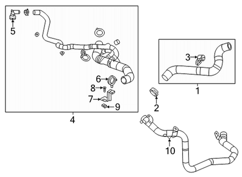 2022 Cadillac CT4 Radiator Hoses Diagram