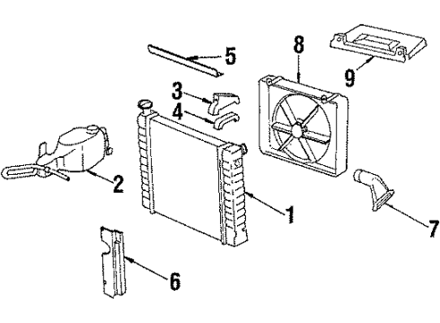 1987 Chevy Cavalier Radiator & Components, Cooling Fan Diagram