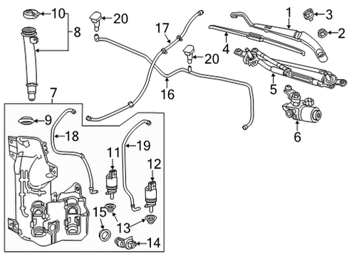 2022 Buick Envision Wiper & Washer Components Diagram