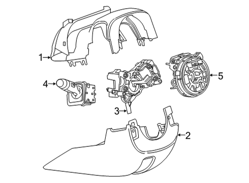 2021 Chevy Silverado 3500 HD Shroud, Switches & Levers Diagram