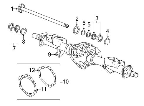 2012 GMC Sierra 2500 HD Axle Housing - Rear Diagram