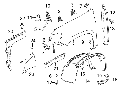 2021 GMC Canyon Fender & Components Diagram