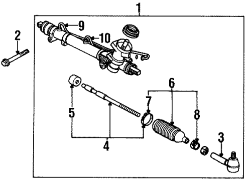 2002 Saturn SC1 P/S Pump & Hoses, Steering Gear & Linkage Diagram