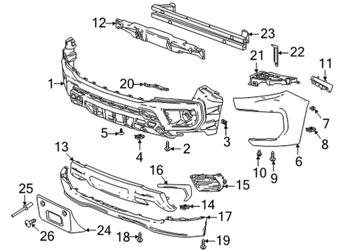 2021 Chevy Colorado Bumper & Components - Front Diagram