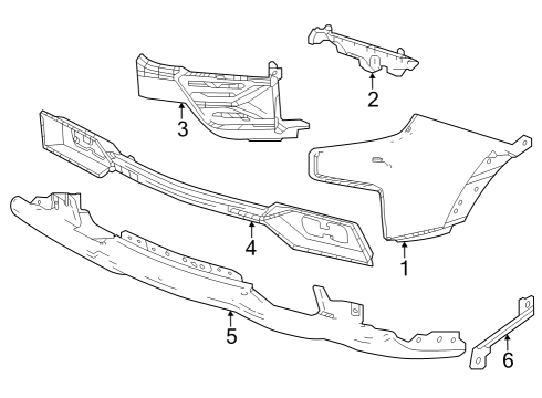 2023 Chevy Silverado 1500 Bumper & Components - Front Diagram
