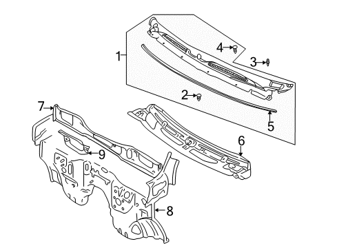 2004 Chevy Tracker Dash Panel Diagram for 91177241