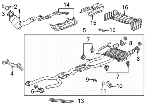 2022 Cadillac CT4 Exhaust Components Diagram