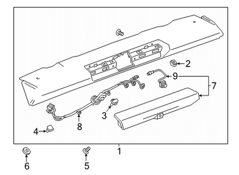 2021 Chevy Silverado 3500 HD Spoiler Diagram