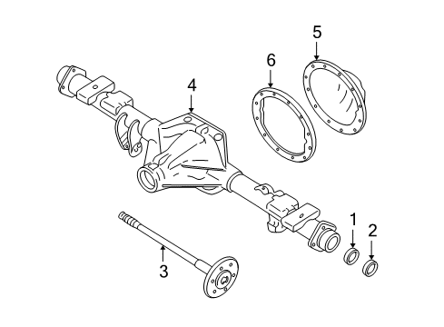 2004 Cadillac Escalade EXT Axle Housing - Rear Diagram