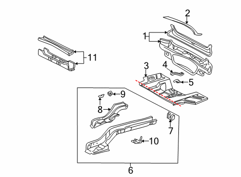 2000 Pontiac Bonneville Panel Below Lid, Rear Diagram for 12481607