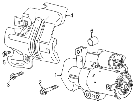 2020 GMC Sierra 1500 Starter Diagram for 55509960