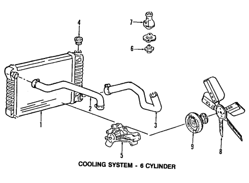 1995 GMC C2500 Radiator Diagram for 52469468