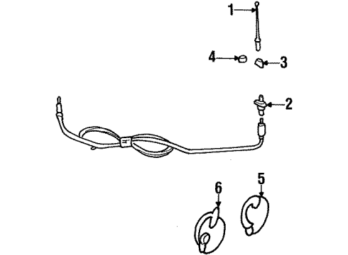 1991 Chevy Beretta Antenna & Radio, Horn Diagram