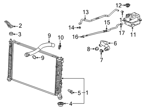 2021 Chevy Silverado 3500 HD Radiator & Components Diagram