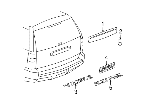 2013 GMC Yukon XL 2500 Parking Aid Diagram