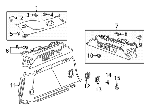 2022 Buick Envision Interior Trim - Quarter Panels Diagram