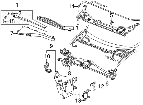2001 Pontiac Montana Windshield - Wiper & Washer Components Diagram