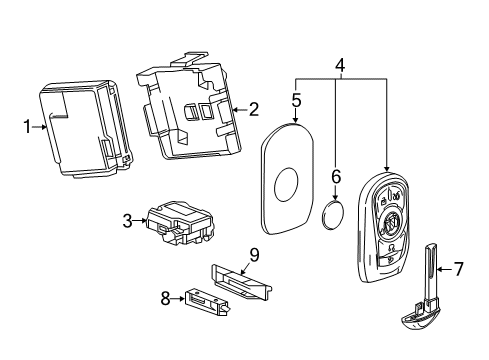 2017 Buick LaCrosse Keyless Entry Components Diagram