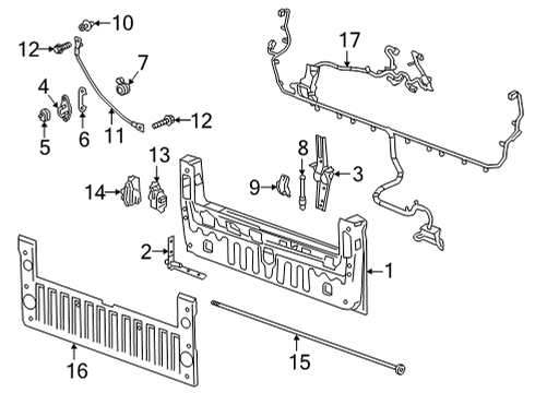 2024 Chevy Silverado 2500 HD Tail Gate Diagram