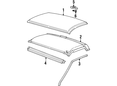 1993 GMC K2500 Roof & Components Diagram