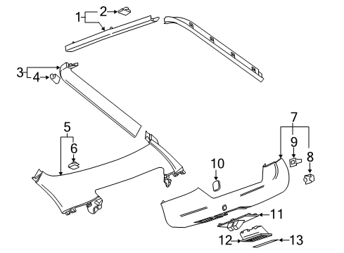 2014 Chevy Volt Interior Trim - Lift Gate Diagram