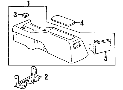 1998 Chevy Prizm Console Body Diagram for 94857397