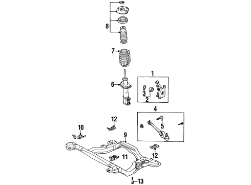 2002 Saturn SC1 Front Suspension Components, Lower Control Arm, Stabilizer Bar Diagram