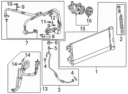 2021 GMC Yukon A/C Condenser, Compressor & Lines Diagram