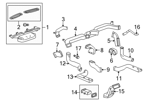 2014 Cadillac SRX Ducts Diagram