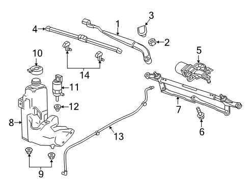 2021 GMC Canyon Wiper & Washer Components Diagram