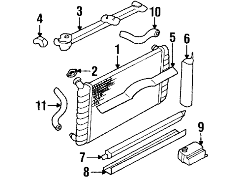 1986 Buick Century Radiator & Components Diagram