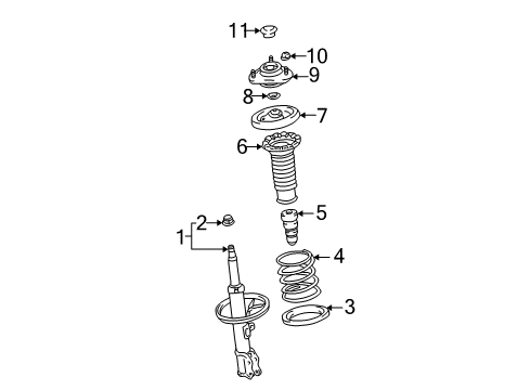2003 Pontiac Vibe Struts & Components - Front Diagram