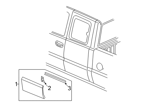2003 Chevy Silverado 2500 Exterior Trim - Rear Door Diagram