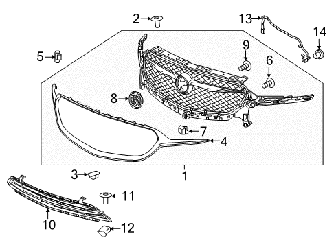 2018 Buick Enclave Grille & Components Diagram