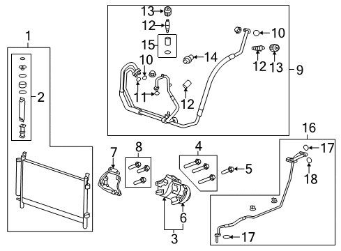 2014 Chevy Camaro A/C Condenser, Compressor & Lines Diagram