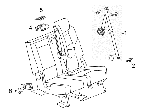 2017 GMC Yukon XL Rear Seat Belts Diagram 2 - Thumbnail