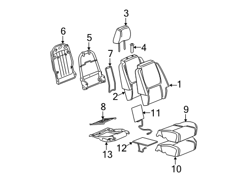 2007 Chevy Equinox Front Seat Components Diagram