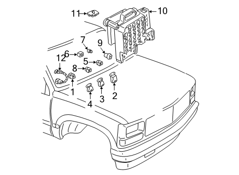 1997 GMC C1500 Auxiliary Heater & A/C Diagram