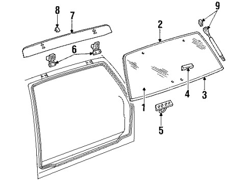 1992 Chevy S10 Blazer Support Rod, Passenger Side Diagram for 15688546