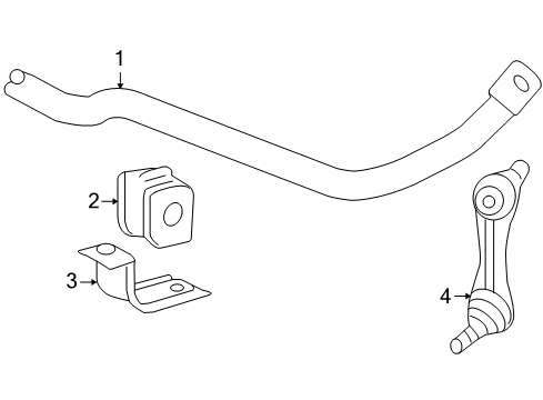 2007 Cadillac XLR Stabilizer Bar & Components - Front Diagram