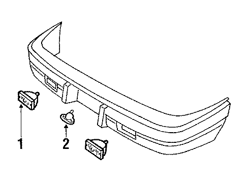 1992 Pontiac LeMans Backup Lamps, License Lamps Diagram