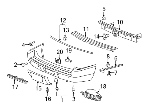 2007 Cadillac Escalade Rear Bumper Diagram